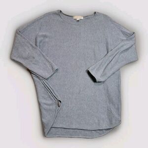Michael Kors‎ Womens Tight-Knit Long Sleeve Sweater Gray Size XL Zipper Designer